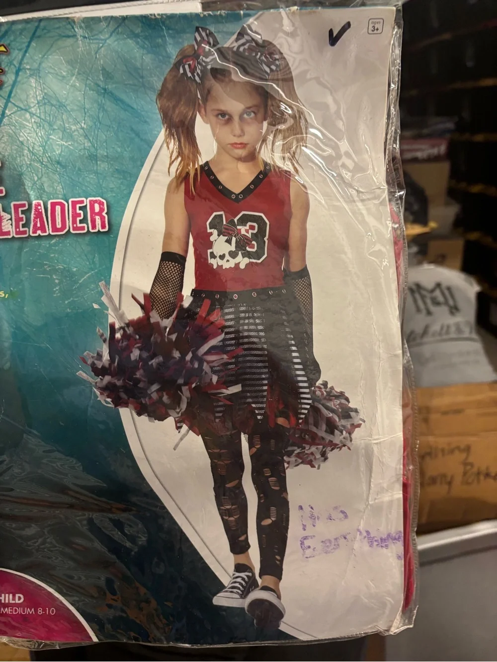 Spirit Halloween Kids Zombie Cheerleader Costume Girls Medium 8-10